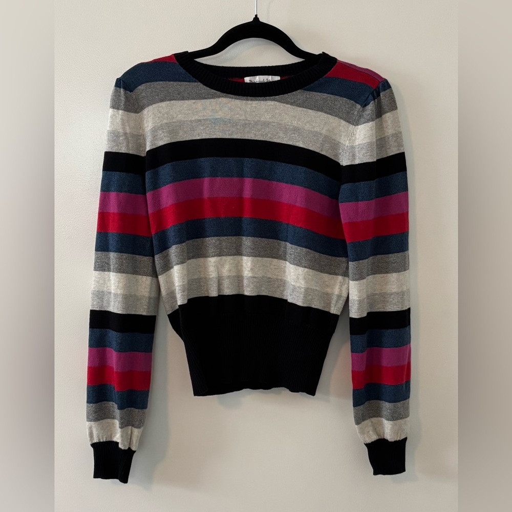 MICHAEL STARS Dolly Admiral Combo Striped Cotton Sweater. Size S